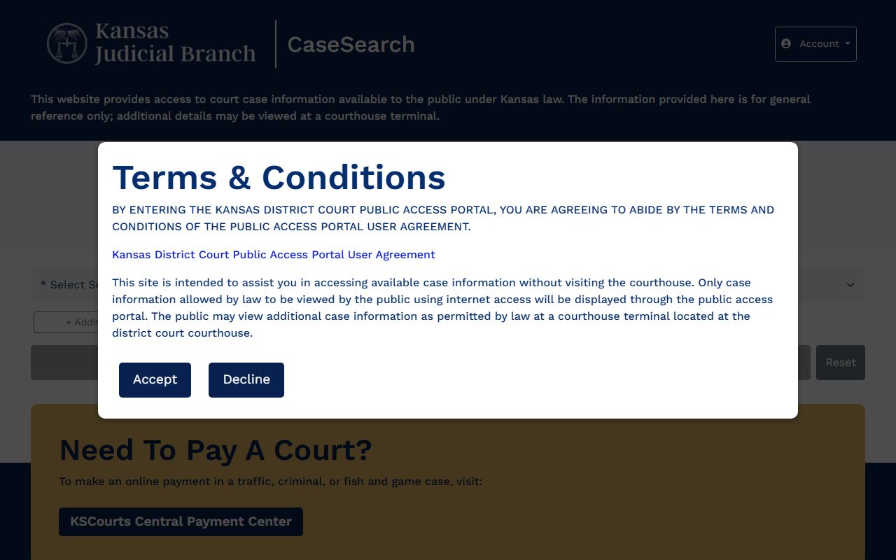 Ford County court records after arrest Kansas CaseSearch portal